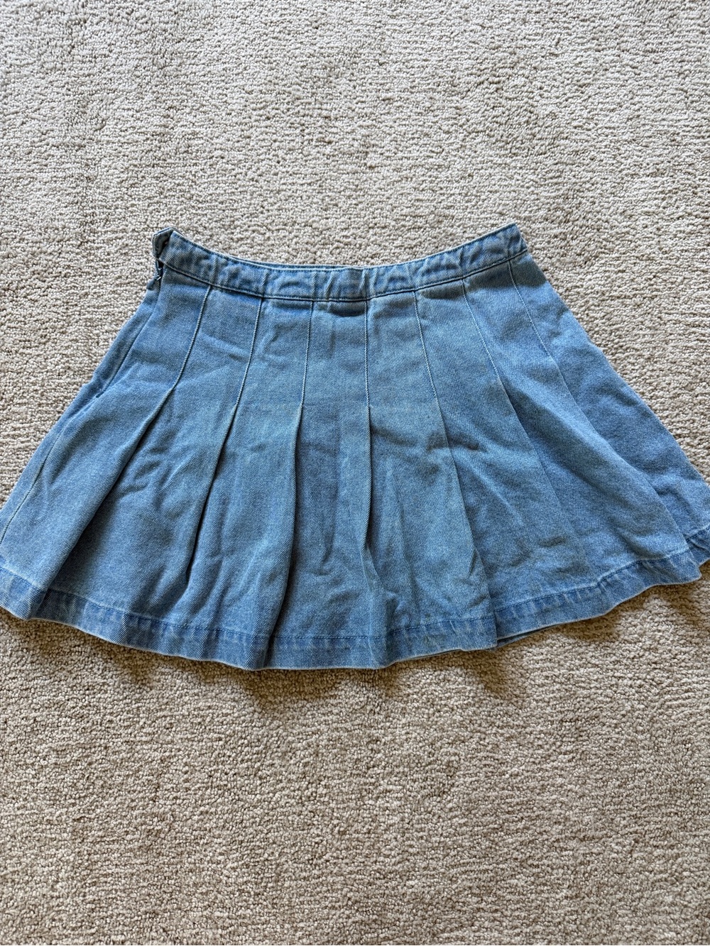 Forever 21 Pleated Denim Mini Skirt